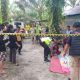 Caption, Anggota Polsek Bayung Lincir tengah melakukan olah TKP (Foto Humas Polres Muba)